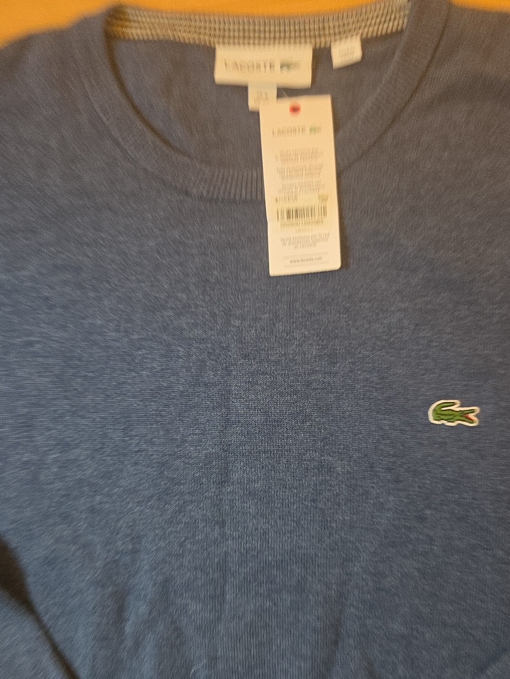 NWT Lacoste Cruise Cline Men's Crewneck Pullover Sweater Blue, 9